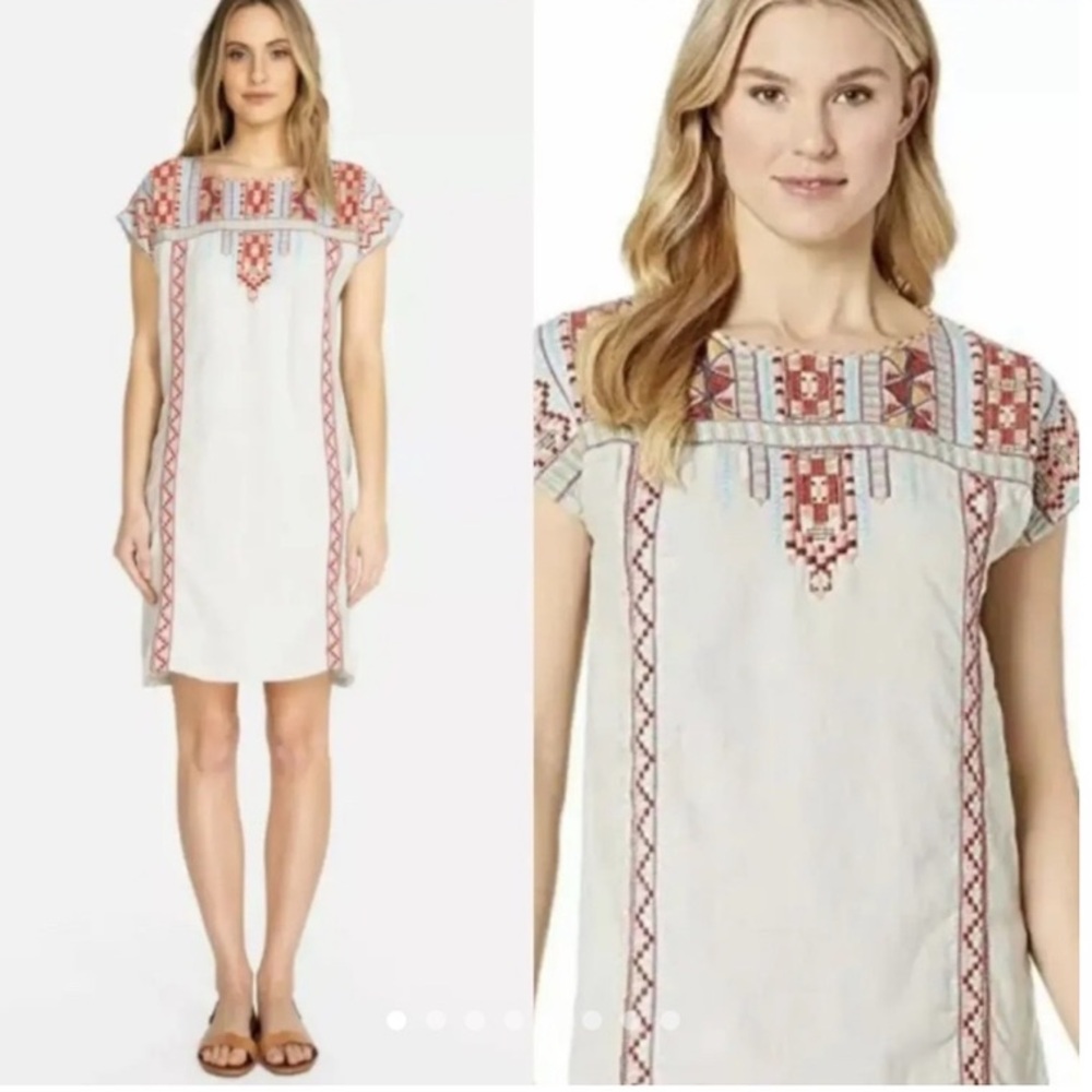 🕠 NWT | Johnny Was | Ezra Shift Tunic Dress | Embroidered Linen | Sand | XS🙅🏼